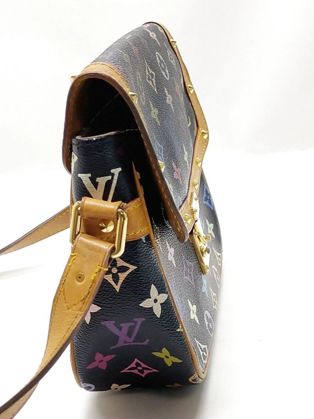 Authentic Louis Vuitton Multicolor Monogram Sologne Bag Black Crossbody - Picture 4 of 16